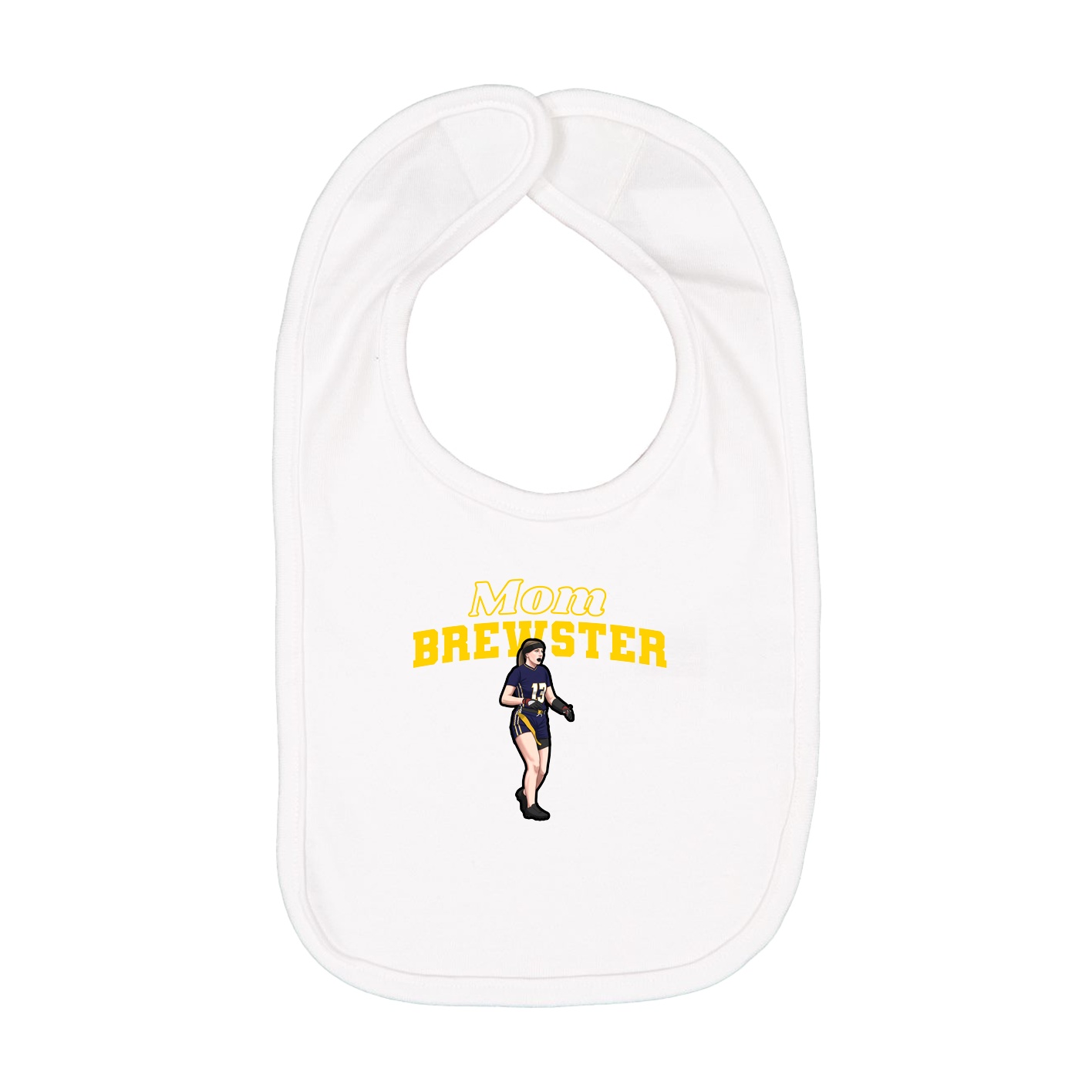 Infant Bib — Mothers Day Block in White