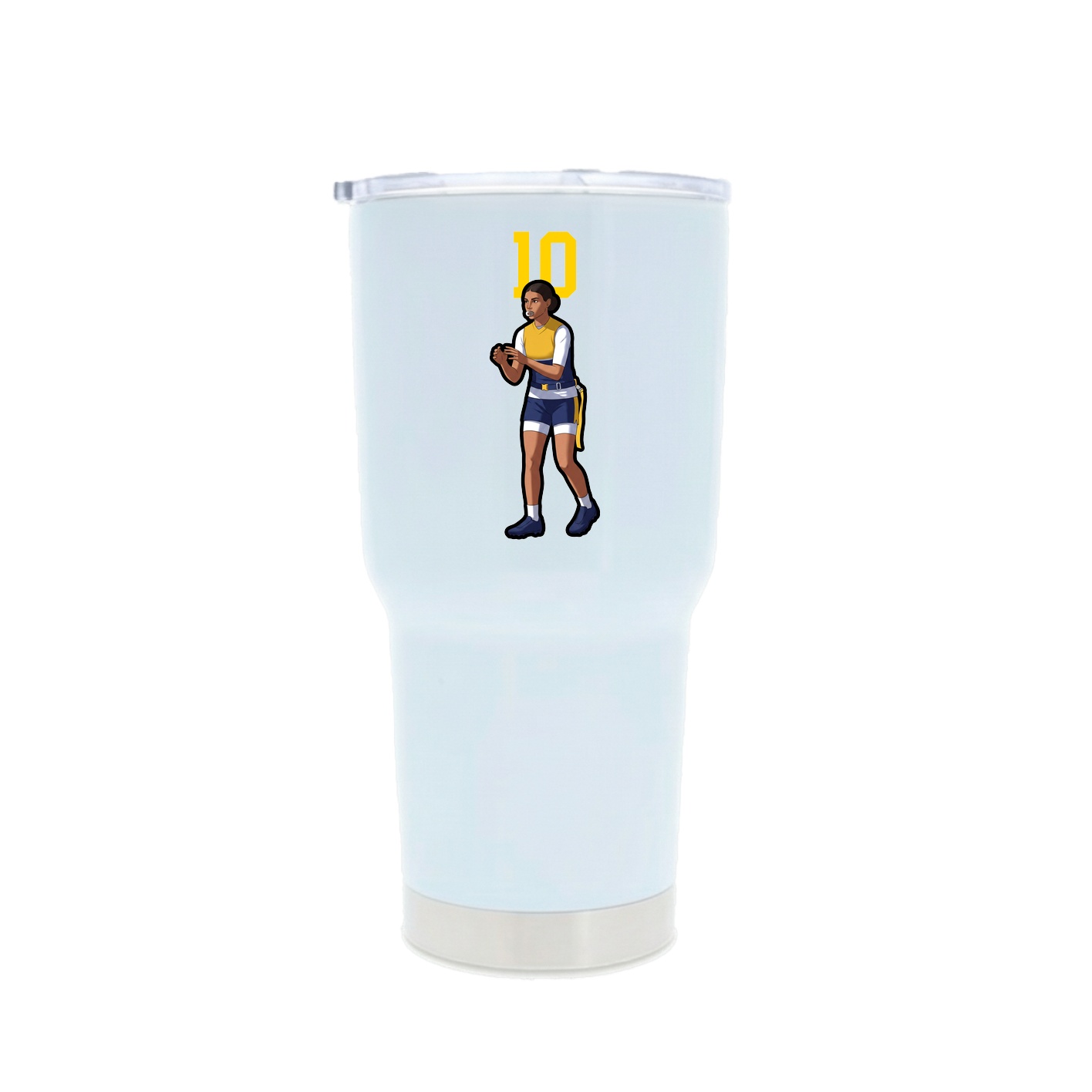 30oz Stainless Steel Tumbler — Number Top in White