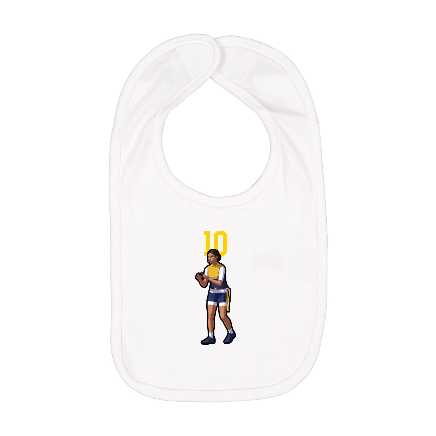 Infant Bib — Number Top in White
