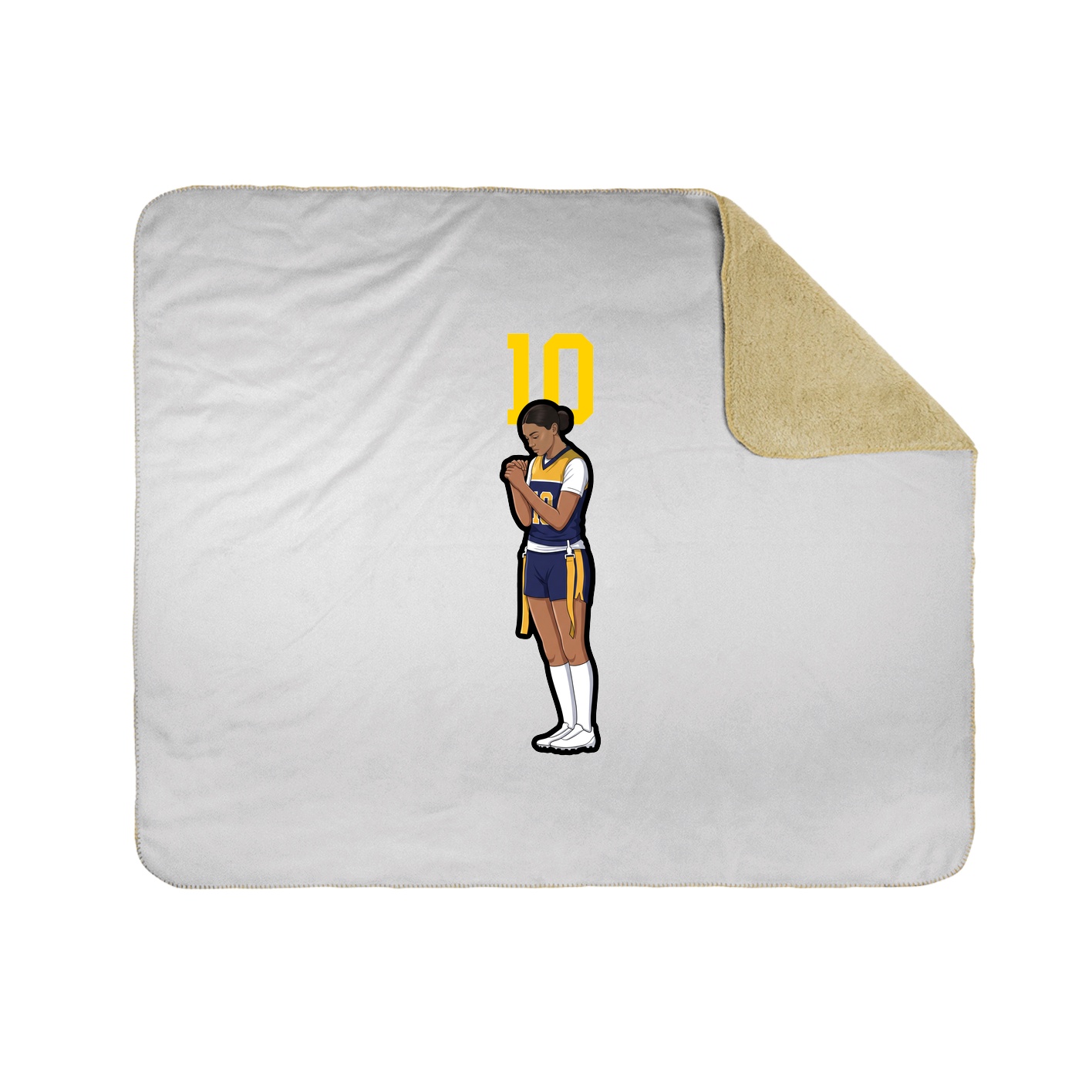 Throw Blanket — Number Top in White