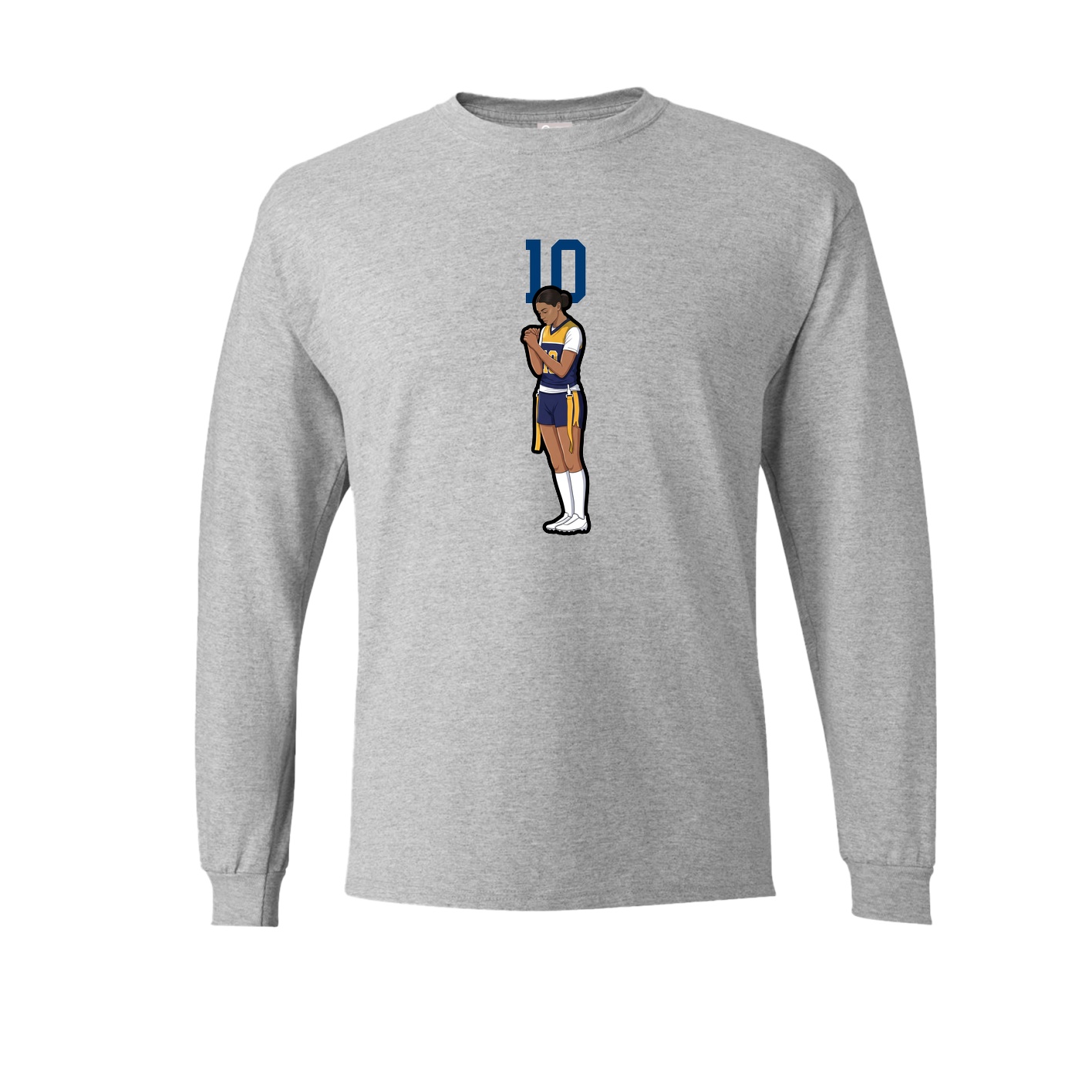 Long Sleeve Tee — Number Top in Grey