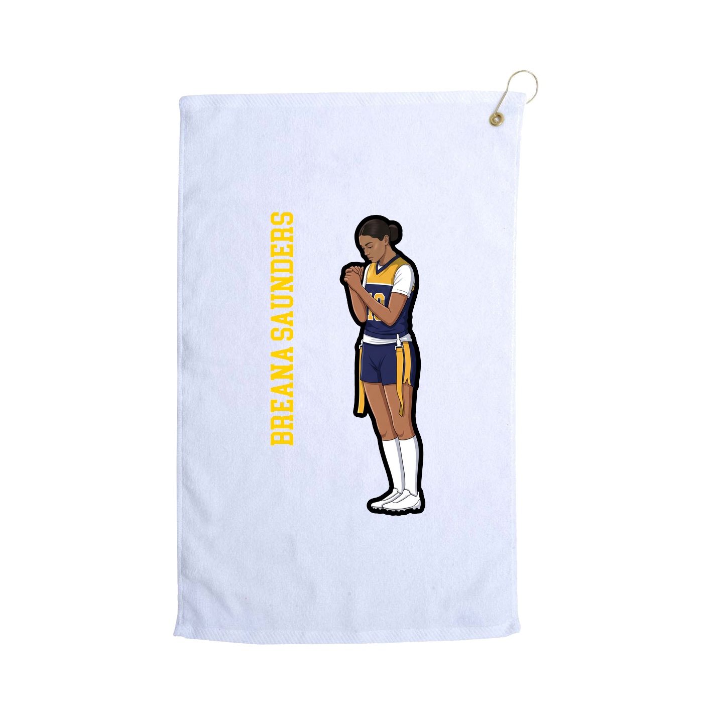 Golf Towel — Name Vertical in White