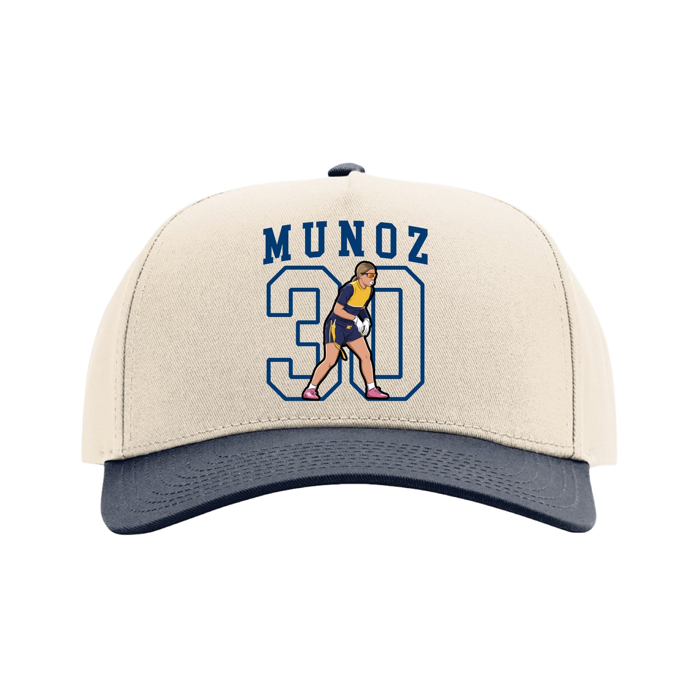 Full Fabric Five-Panel Champ Cap — Shirsey in Cream/Navy