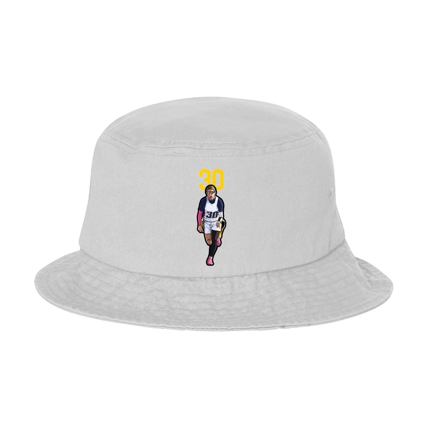 Bucket Cap — Number Top in White