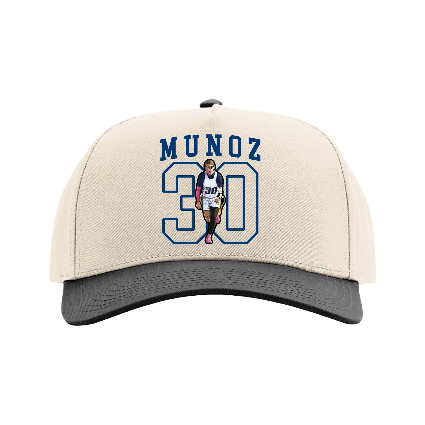 Full Fabric Five-Panel Champ Cap — Shirsey in Cream/Black