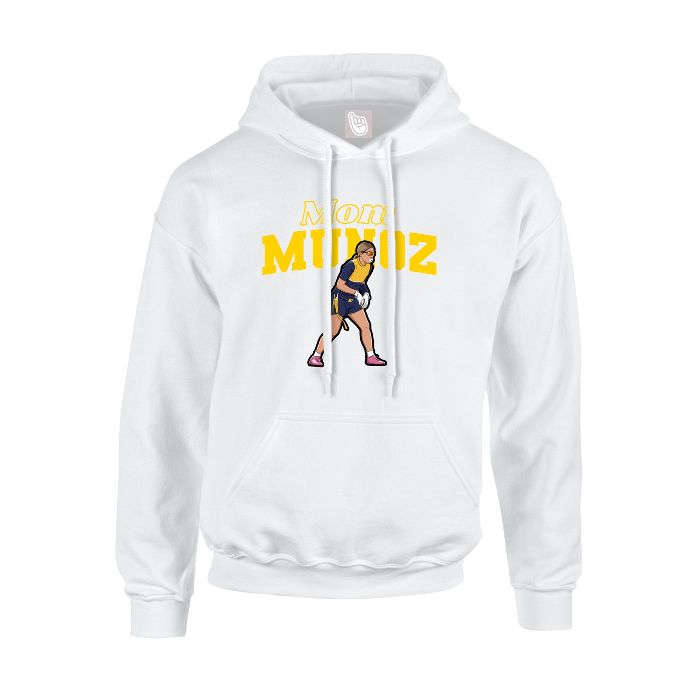 Youth Hoodie — Mothers Day Block in White