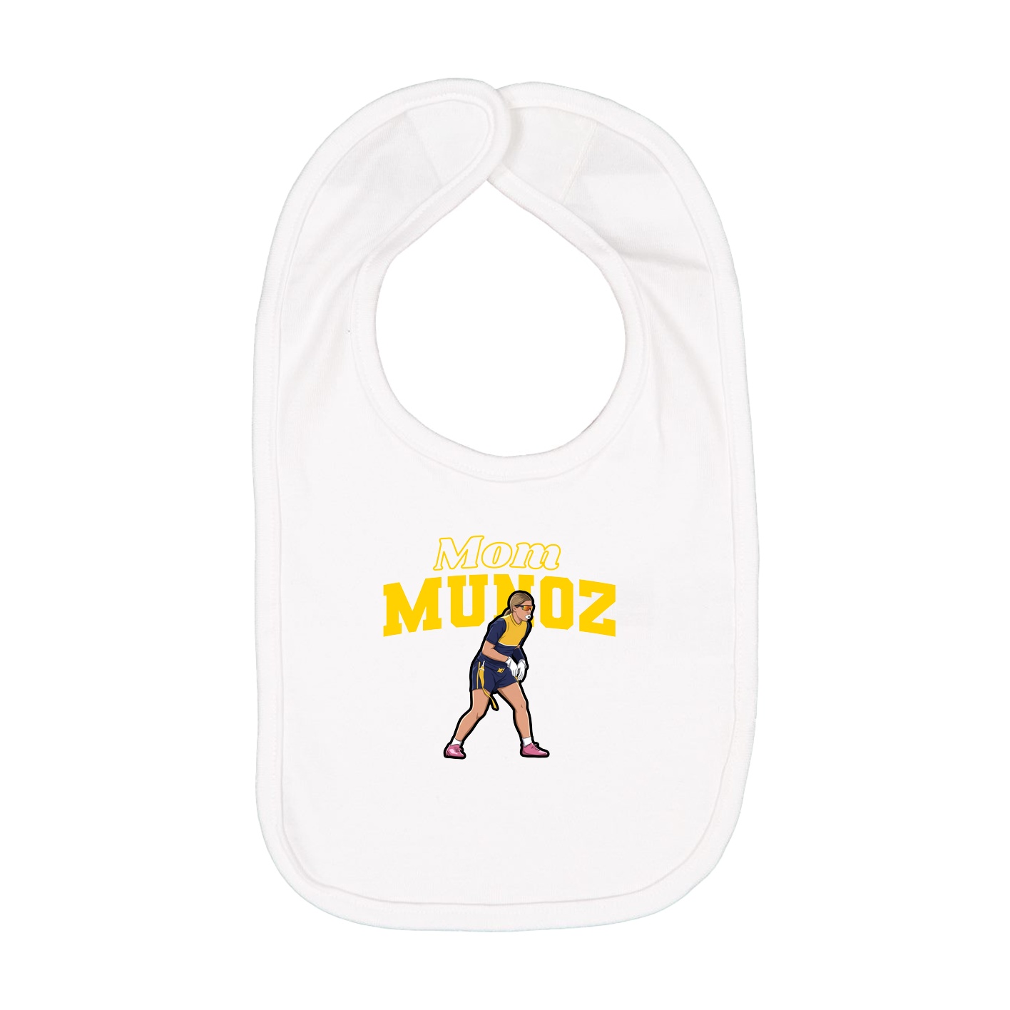 Infant Bib — Mothers Day Block in White