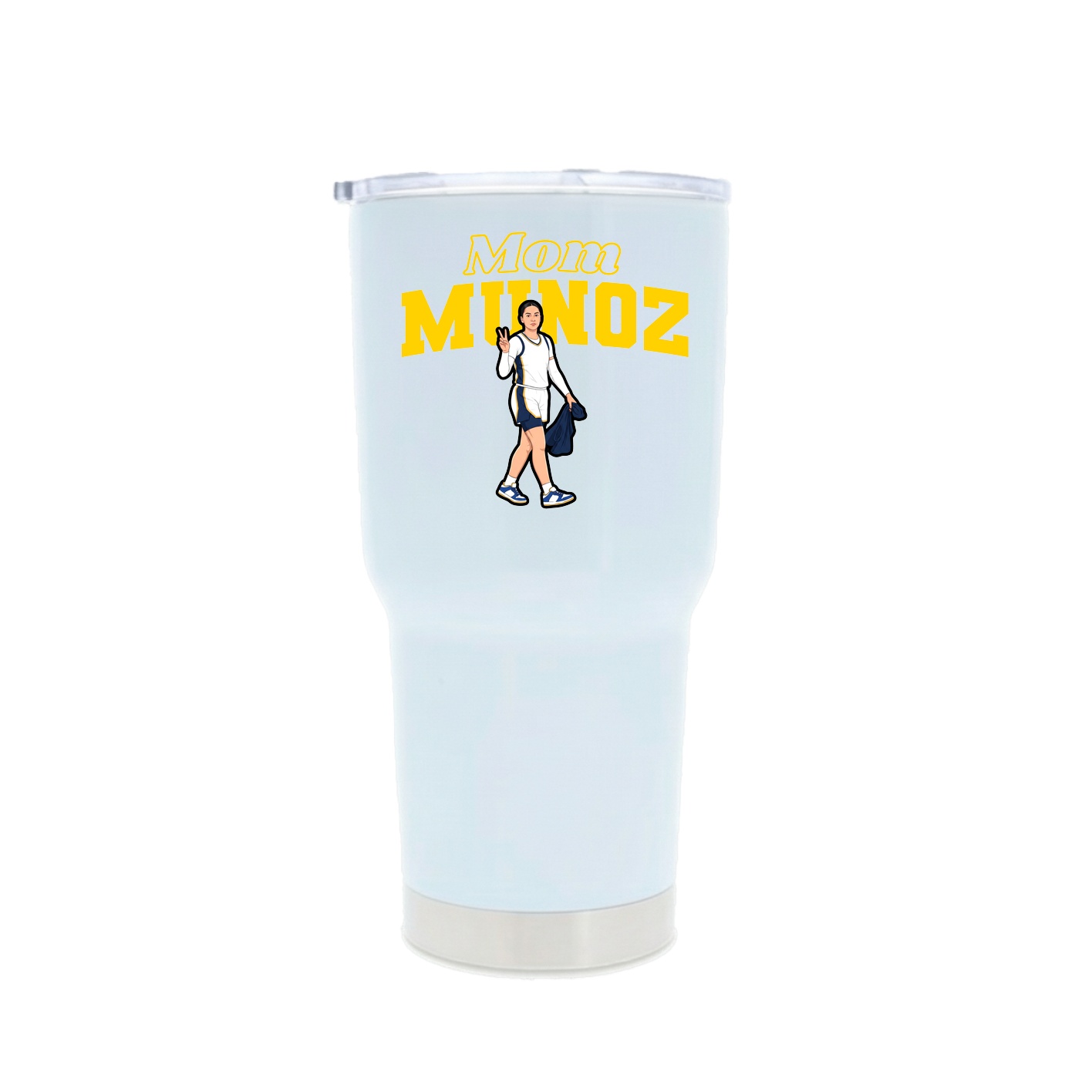 30oz Stainless Steel Tumbler — Mothers Day Block in White