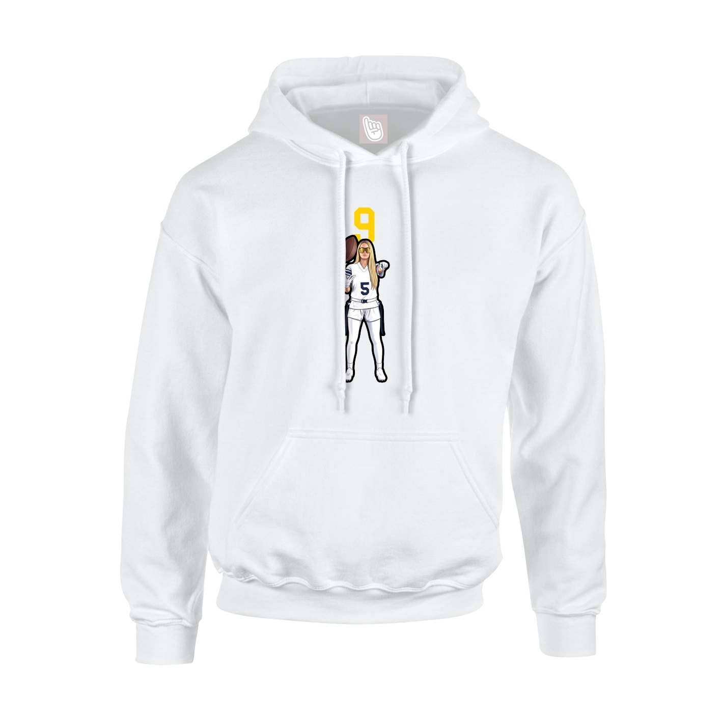 Hoodie — Number Top in White