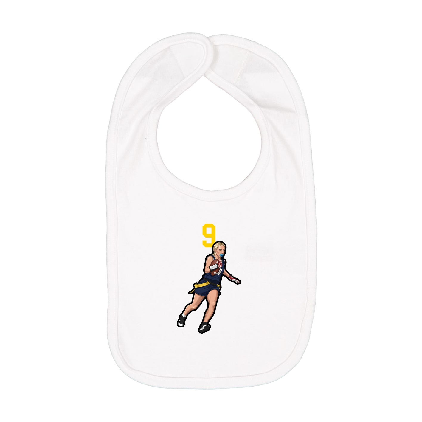 Infant Bib — Number Top in White