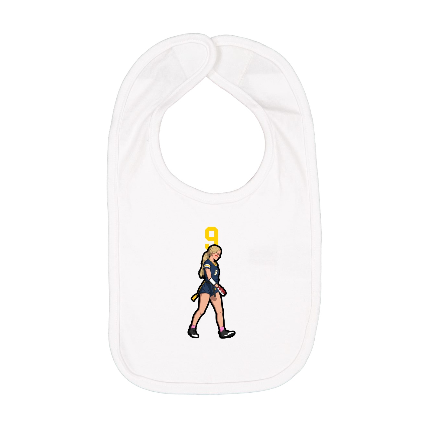 Infant Bib — Number Top in White
