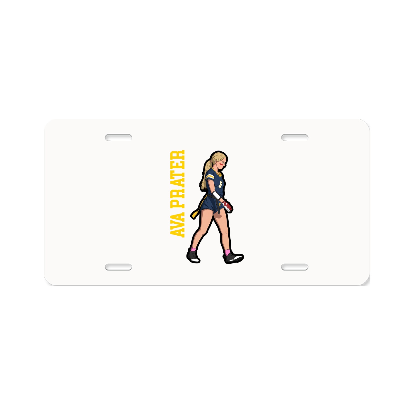 License Plate — Name Vertical in Classic