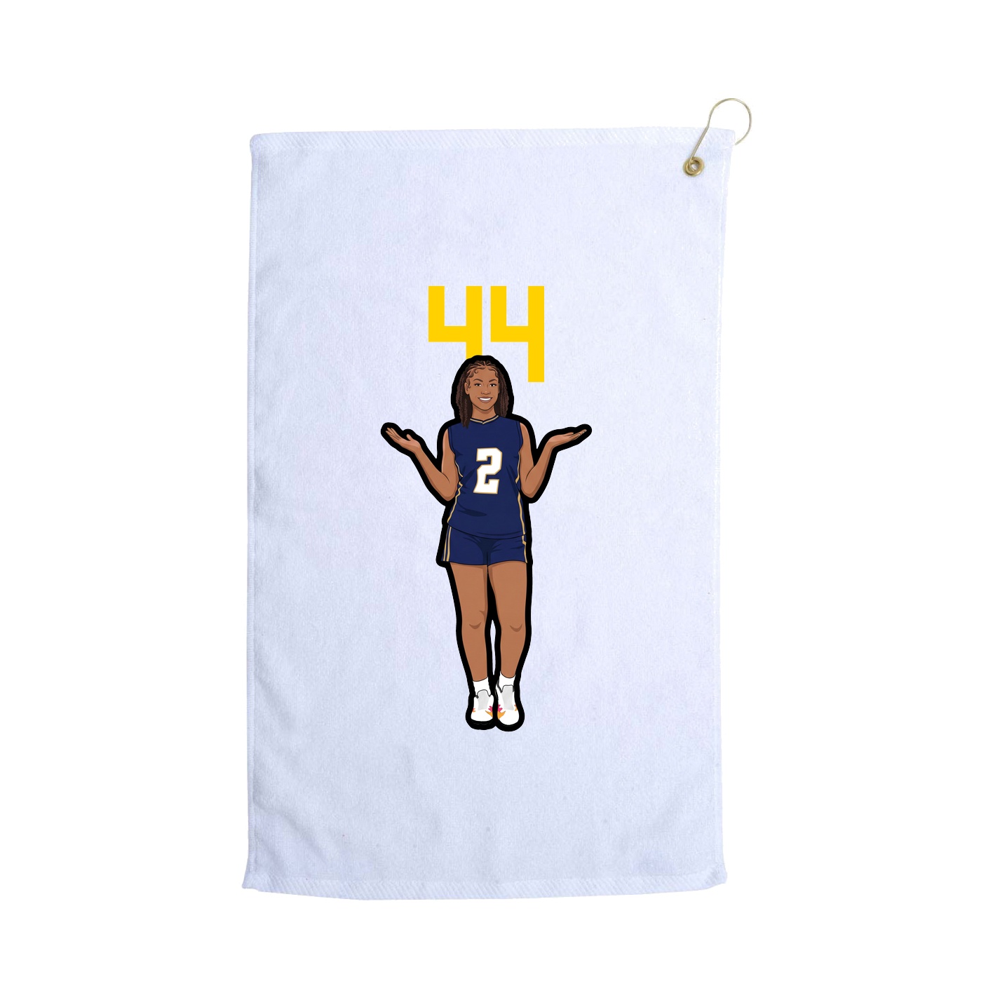 Golf Towel — Number Top in White