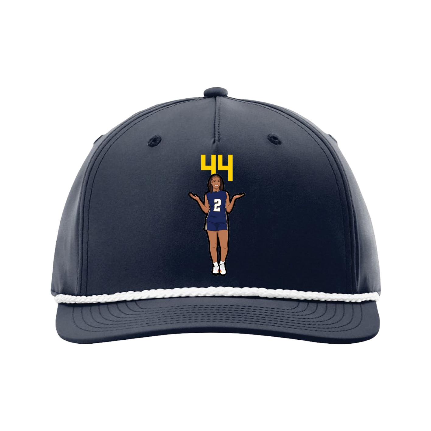 Five-Panel Classic Rope Cap — Number Top in Navy