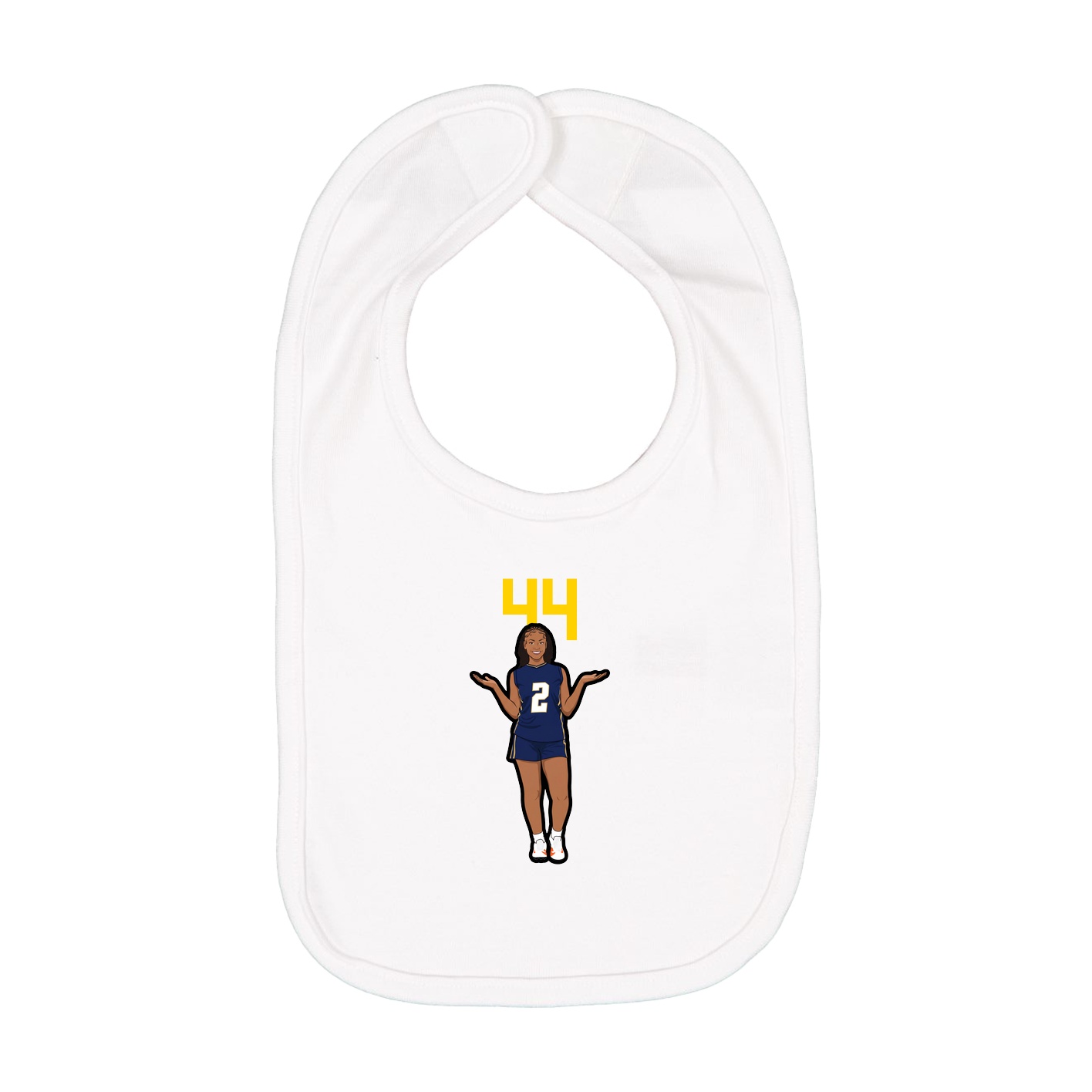 Infant Bib — Number Top in White