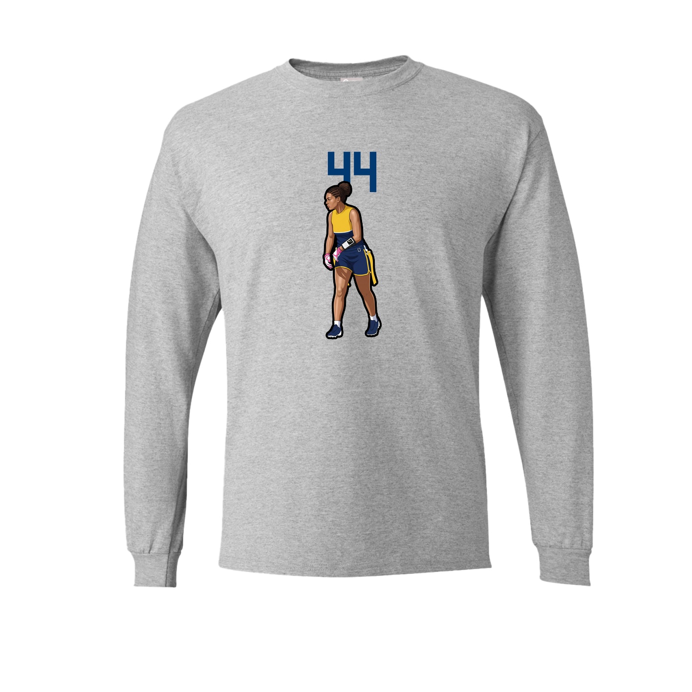 Long Sleeve Tee — Number Top in Grey