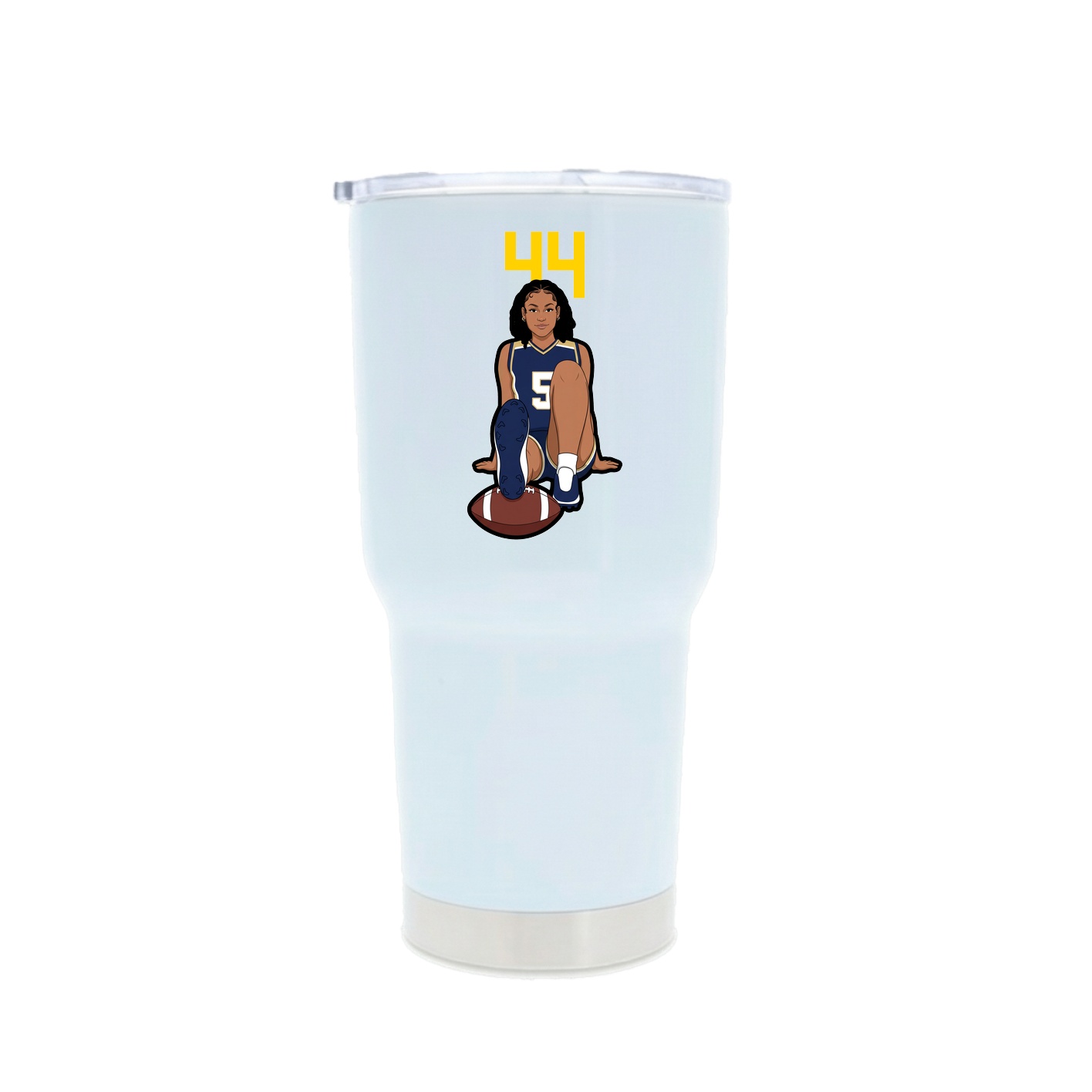 30oz Stainless Steel Tumbler — Number Top in White