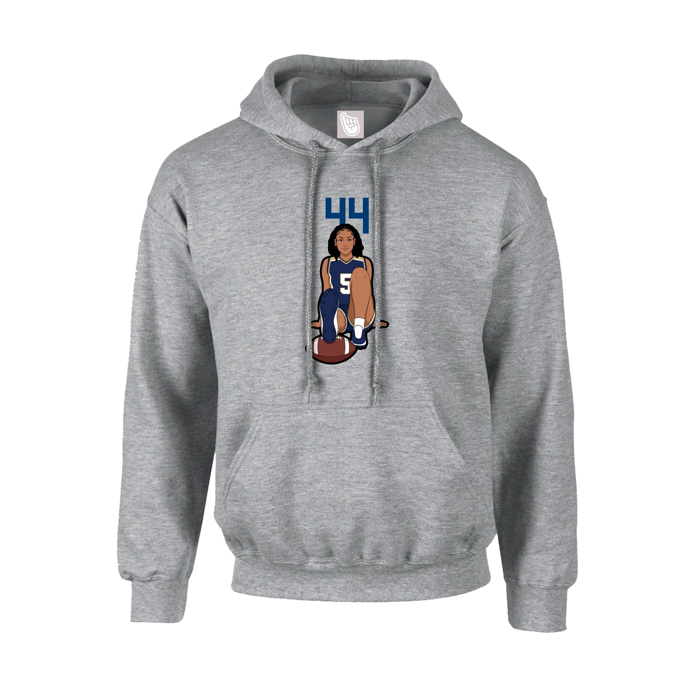 Hoodie — Number Top in Grey
