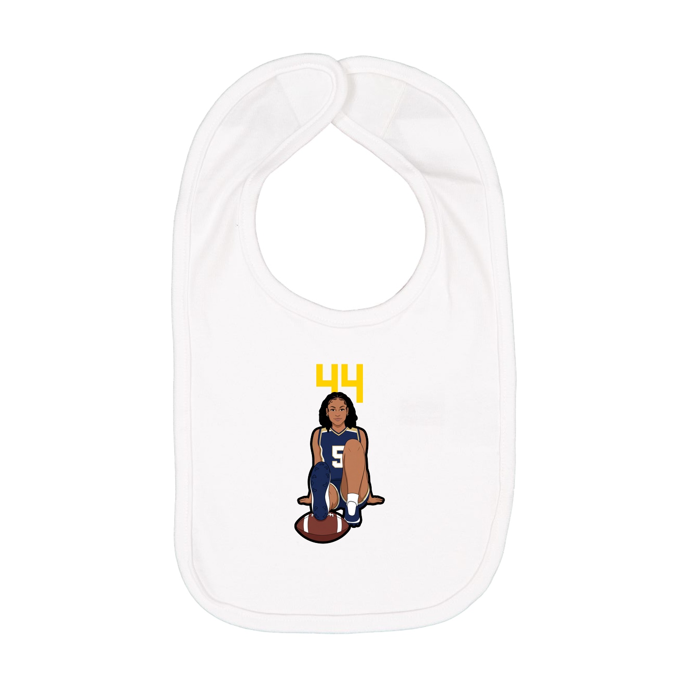 Infant Bib — Number Top in White