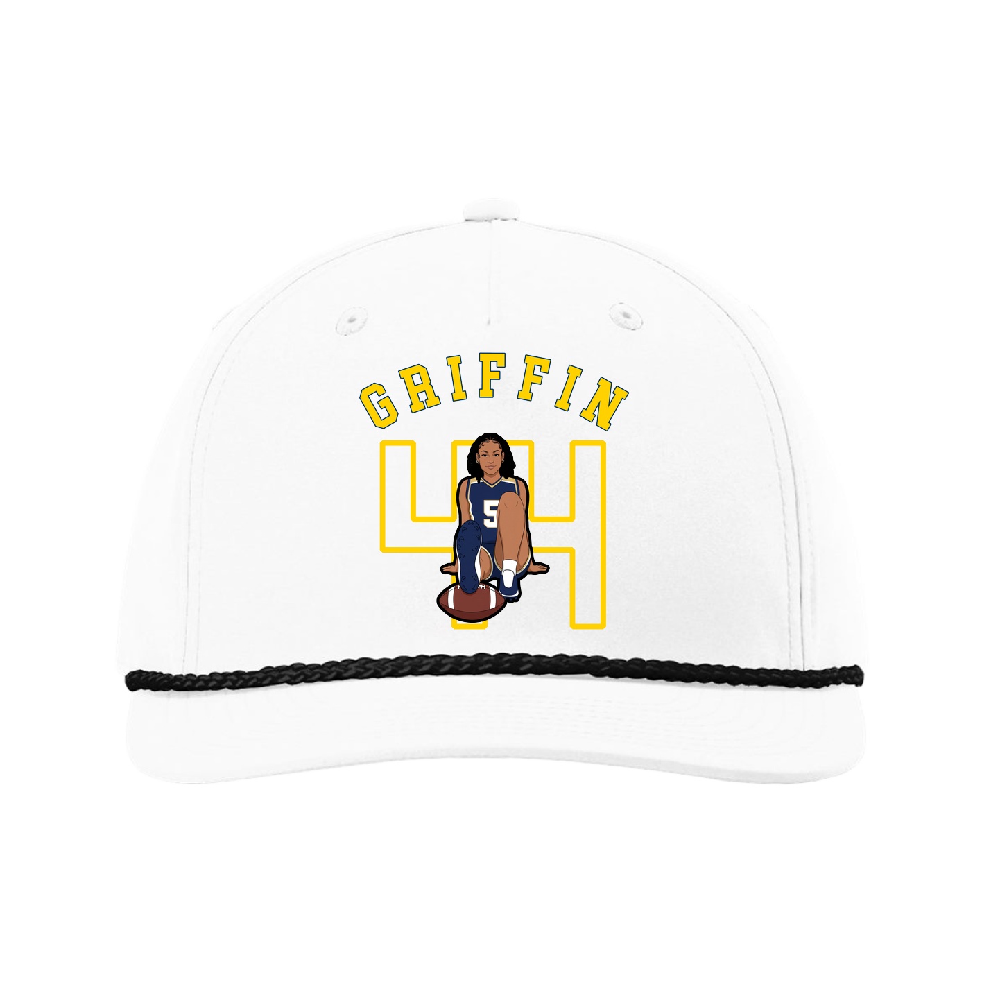 Five-Panel Classic Rope Cap — Shirsey Arch in White