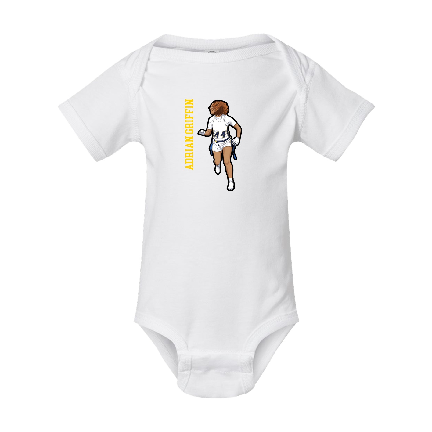 Baby Onesie — Name Vertical in White