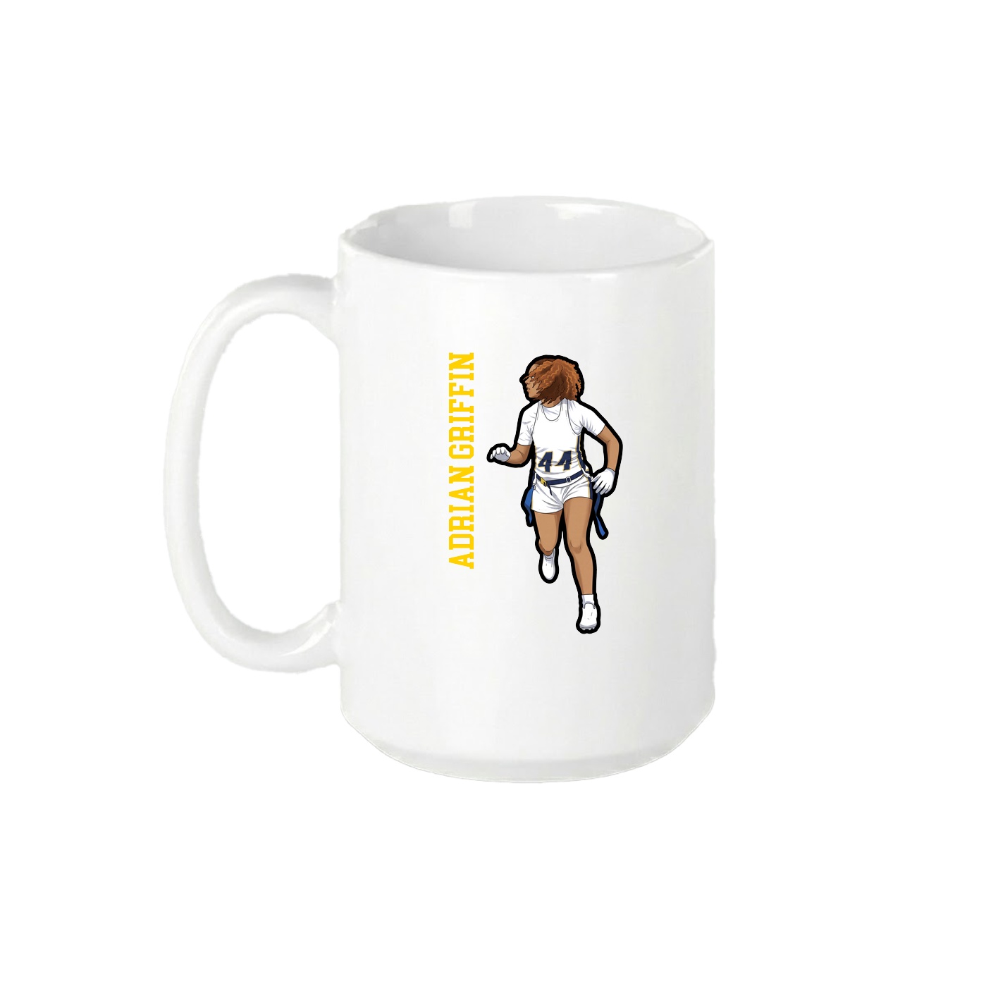 15oz Coffee Mug — Name Vertical in White