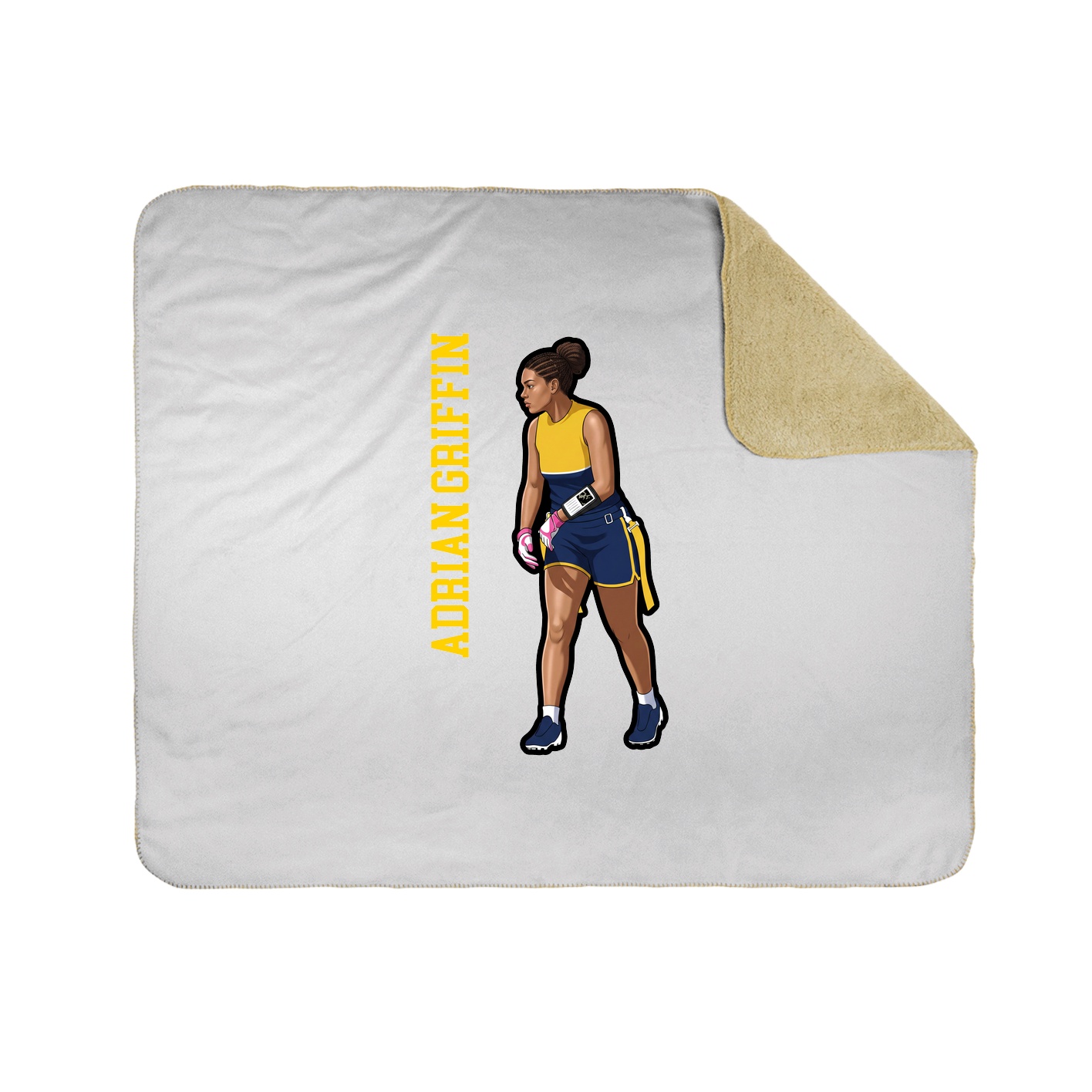 Throw Blanket — Name Vertical in White