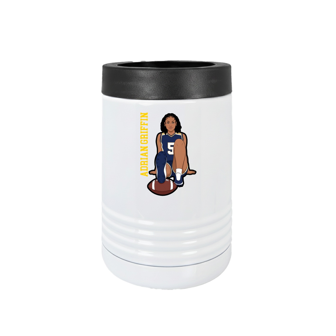 Beverage Holder — Name Vertical in White
