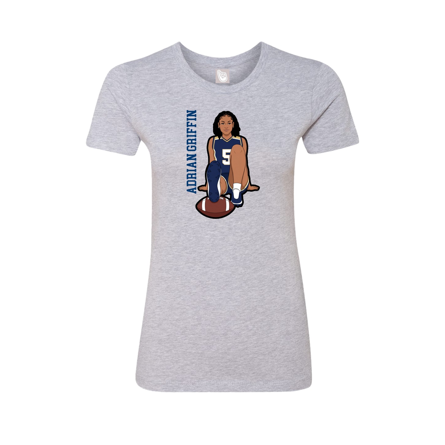 Womens Tee — Name Vertical in Grey