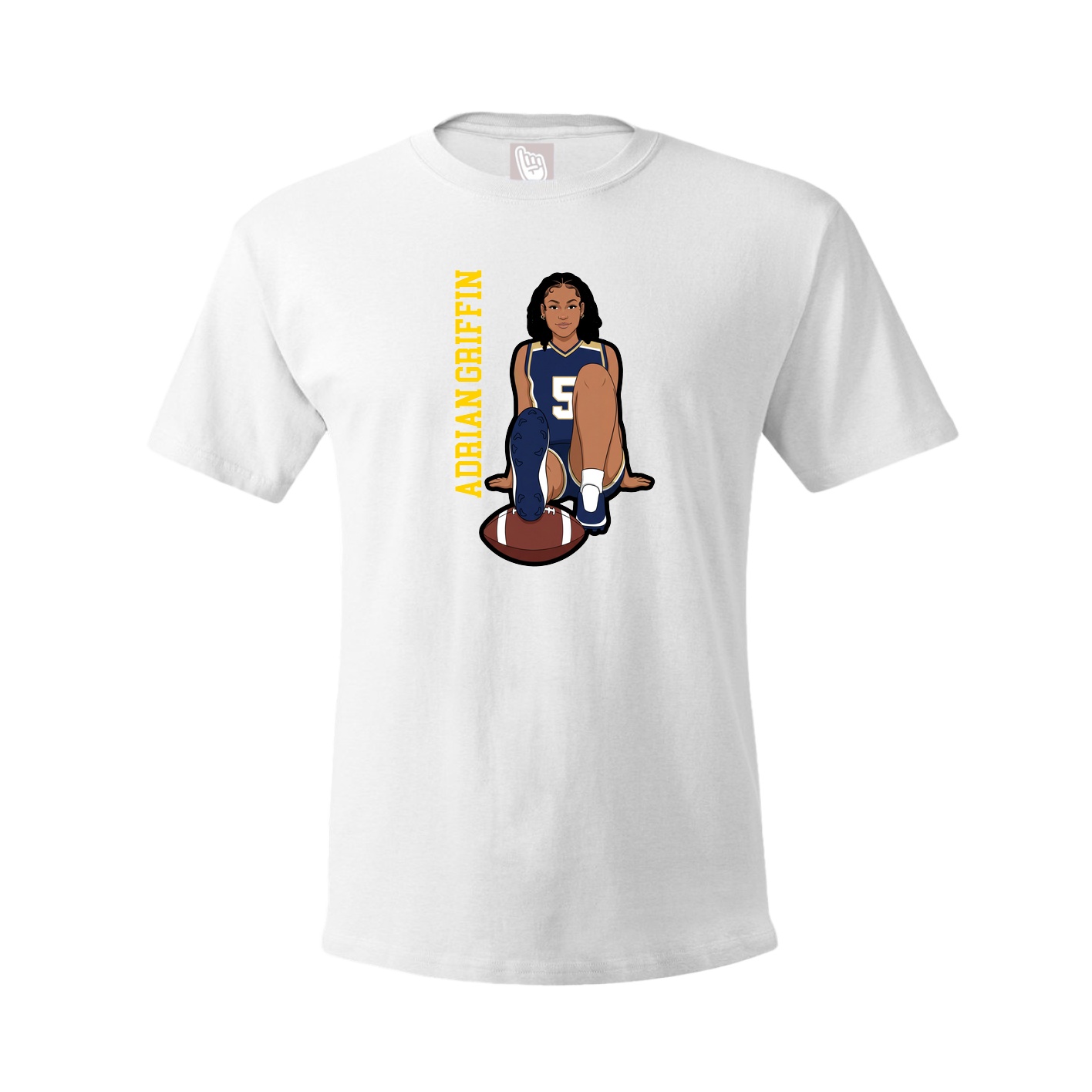 Youth Tee — Name Vertical in White