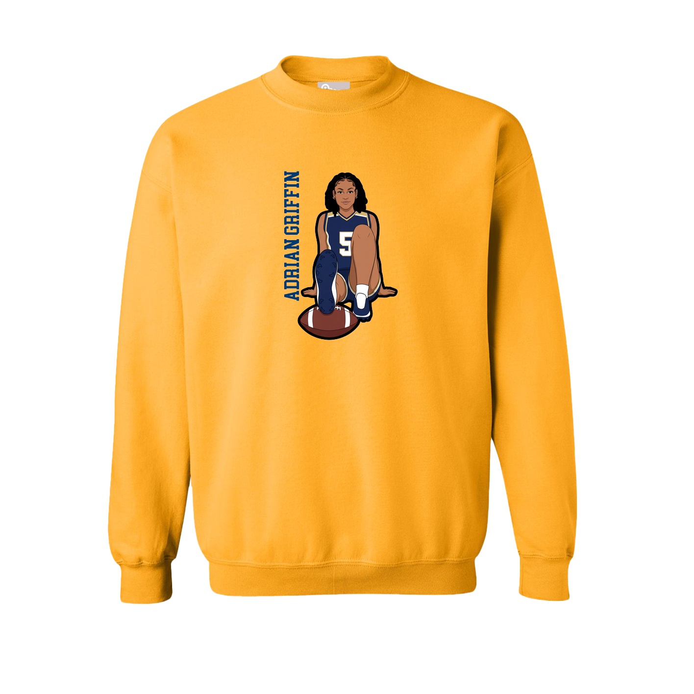 Fleece Crew — Name Vertical in Gold
