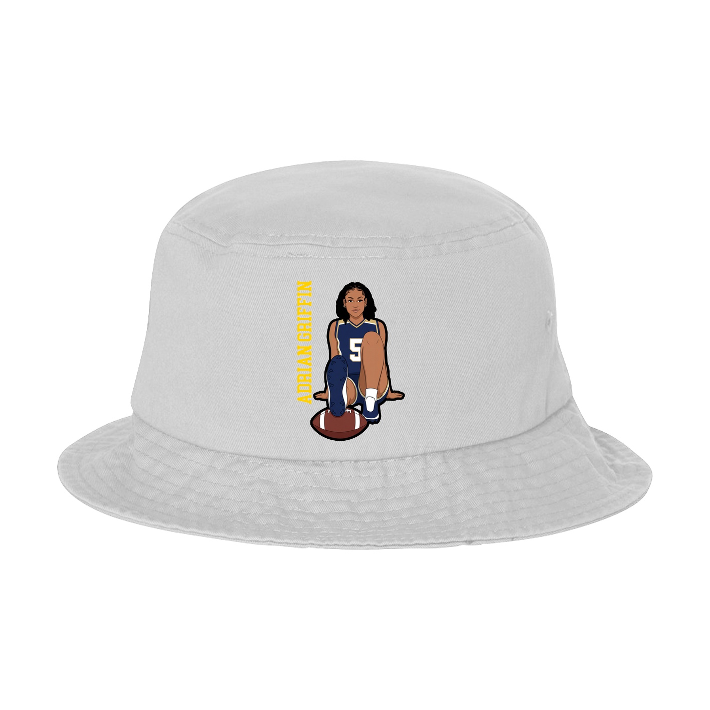 Bucket Cap — Name Vertical in White