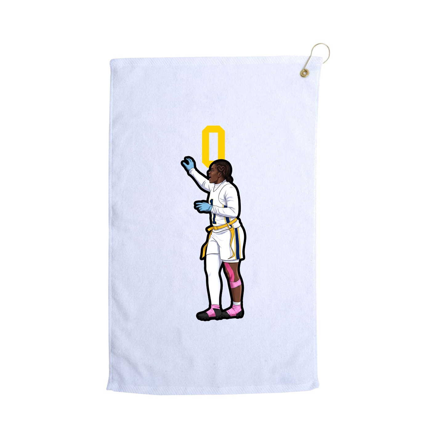 Golf Towel — Number Top in White