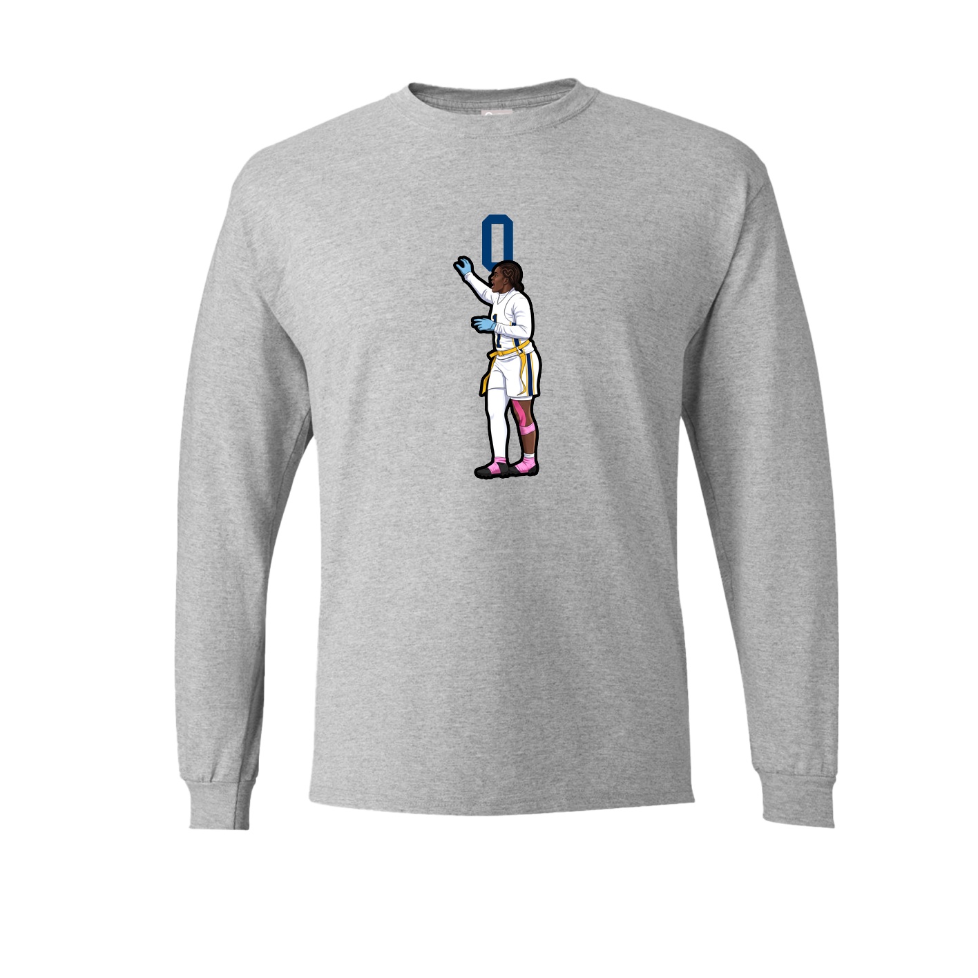 Long Sleeve Tee — Number Top in Grey