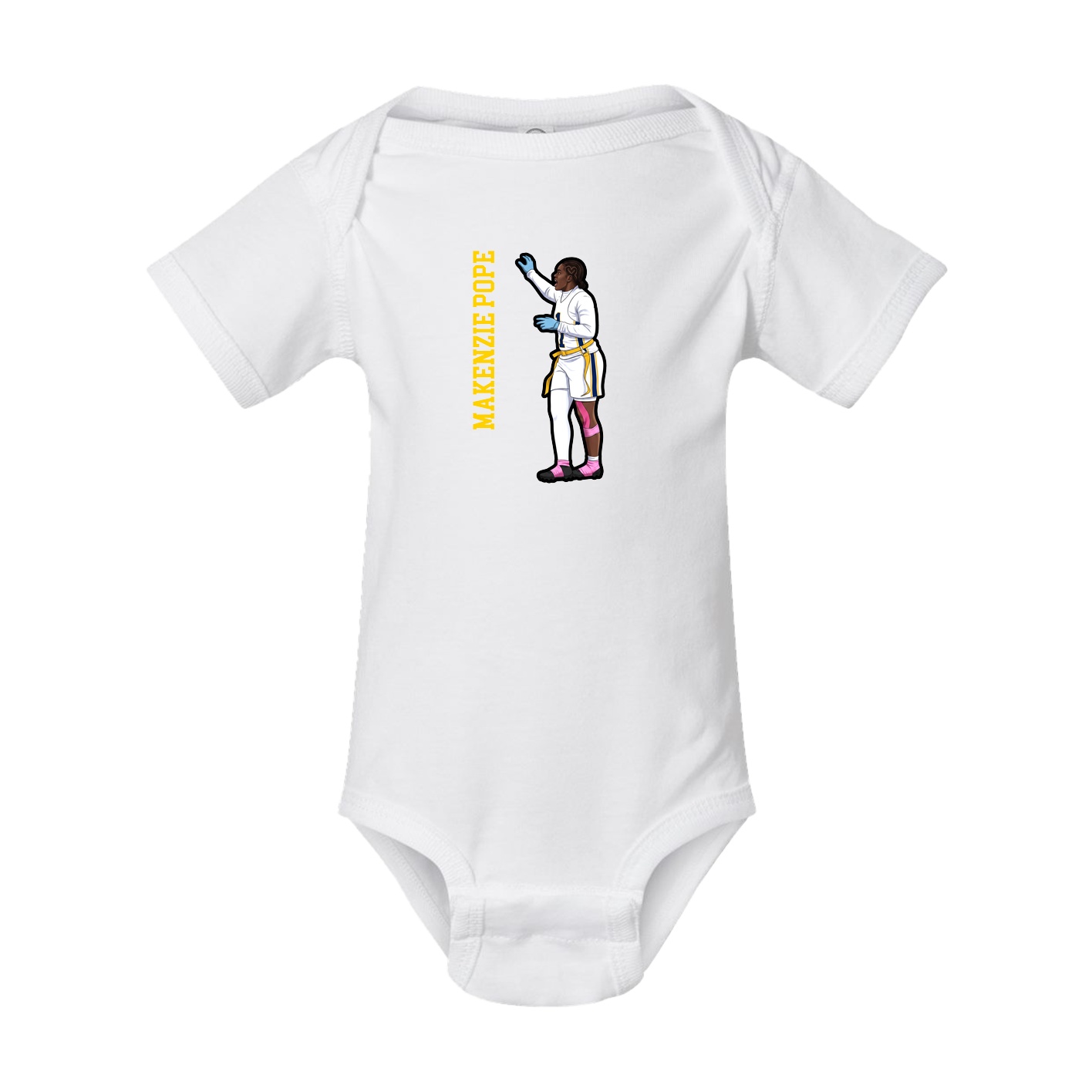 Baby Onesie — Name Vertical in White
