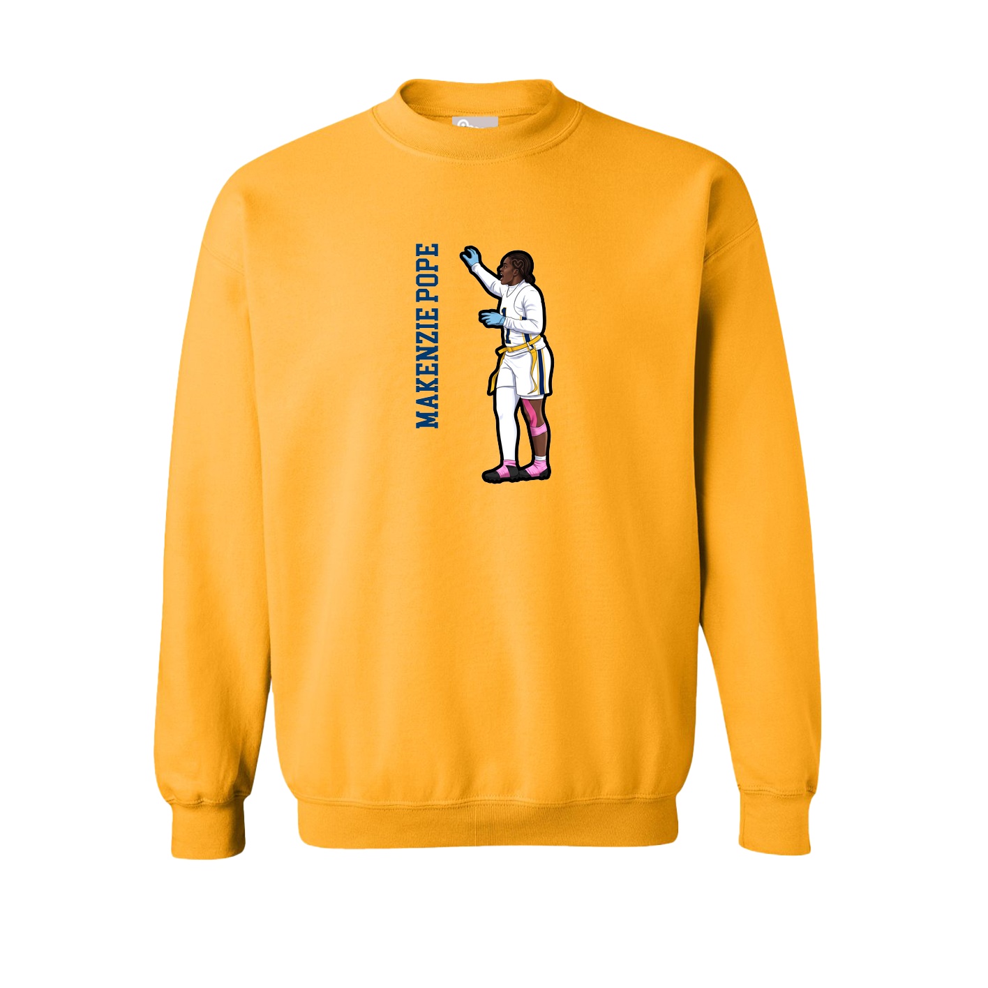 Fleece Crew — Name Vertical in Gold