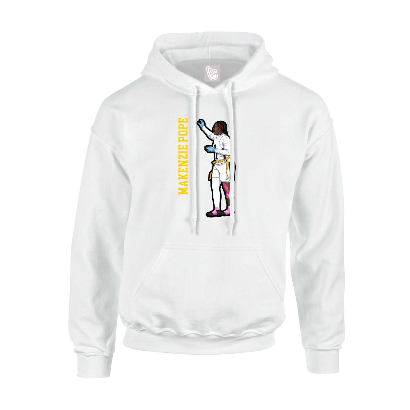 Youth Hoodie — Name Vertical in White