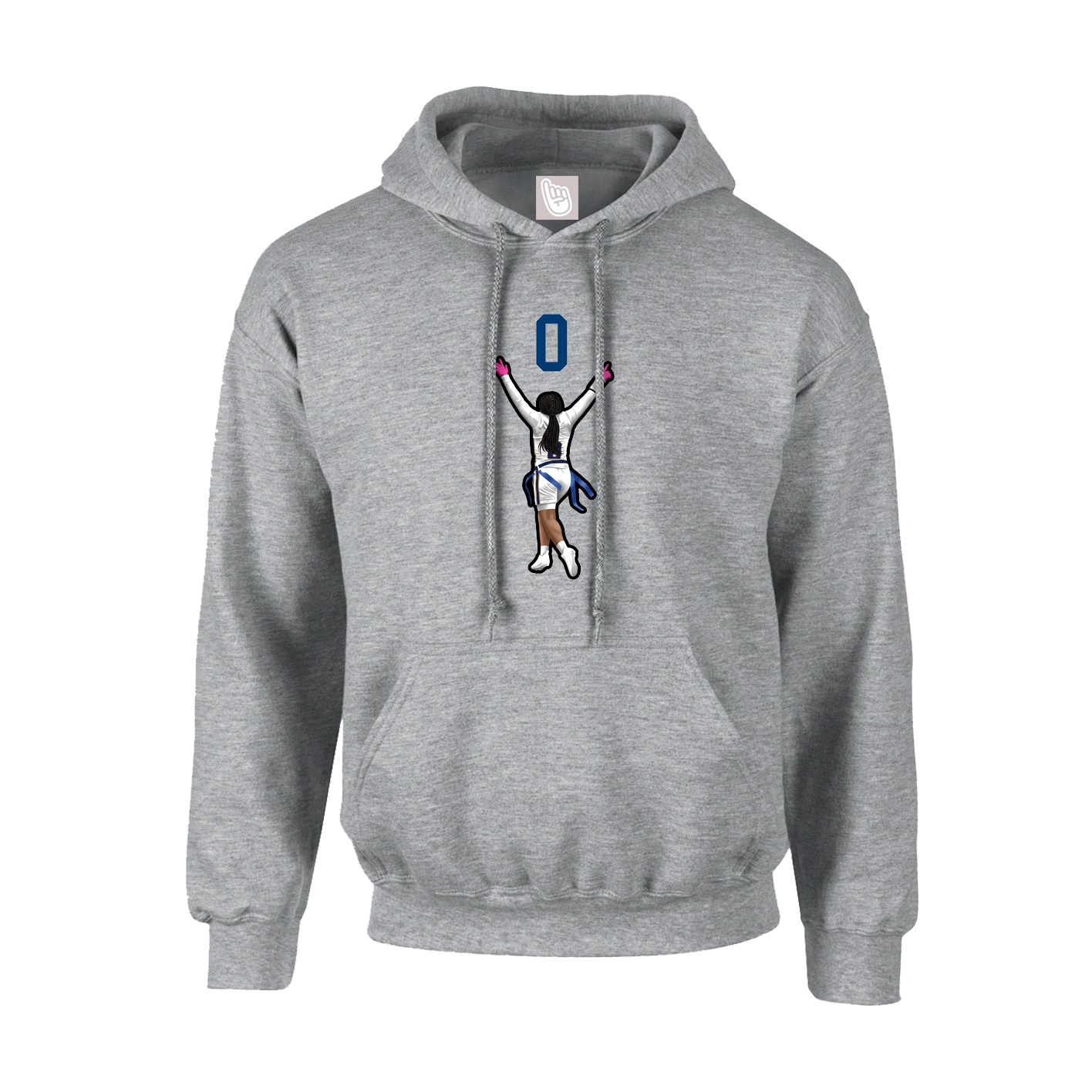Hoodie — Number Top in Grey