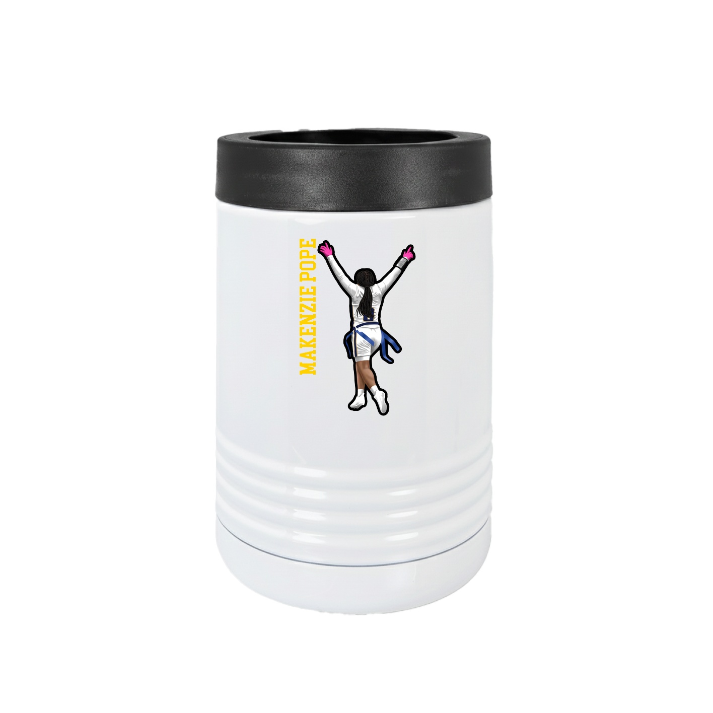 Beverage Holder — Name Vertical in White