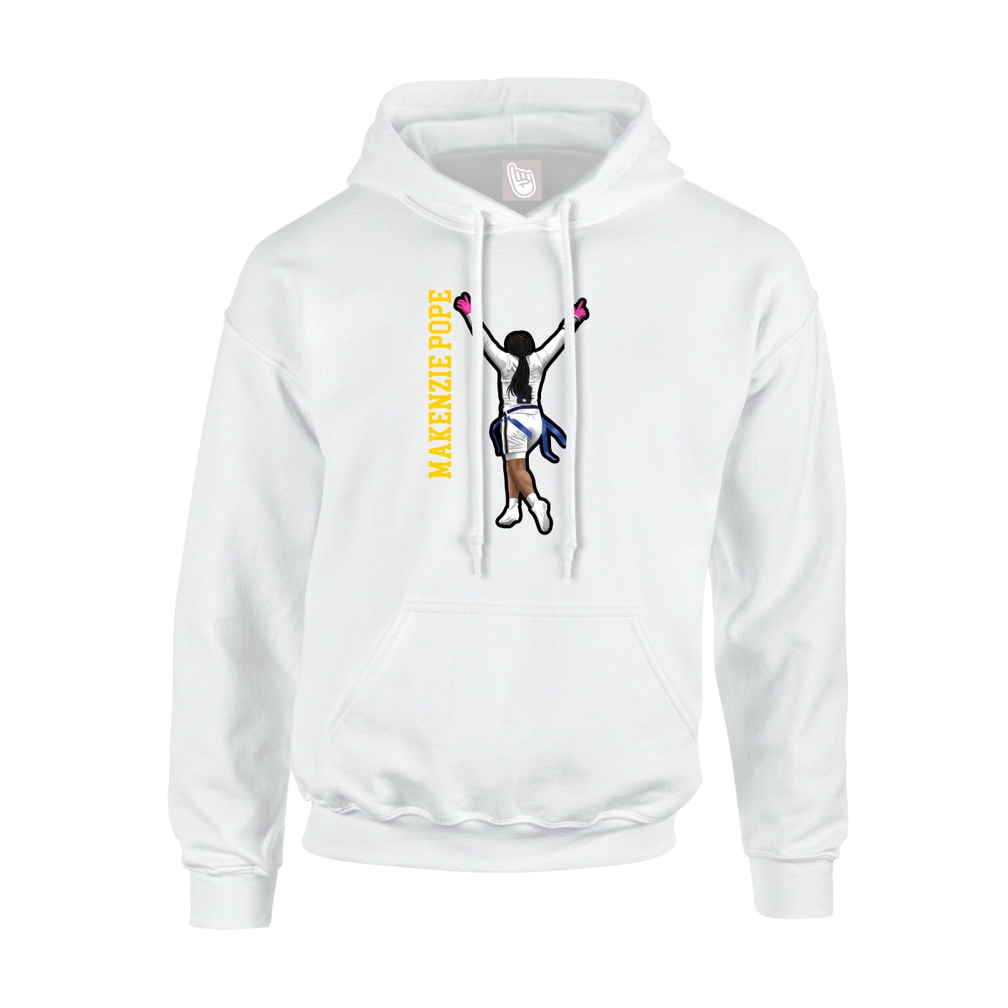 Hoodie — Name Vertical in White