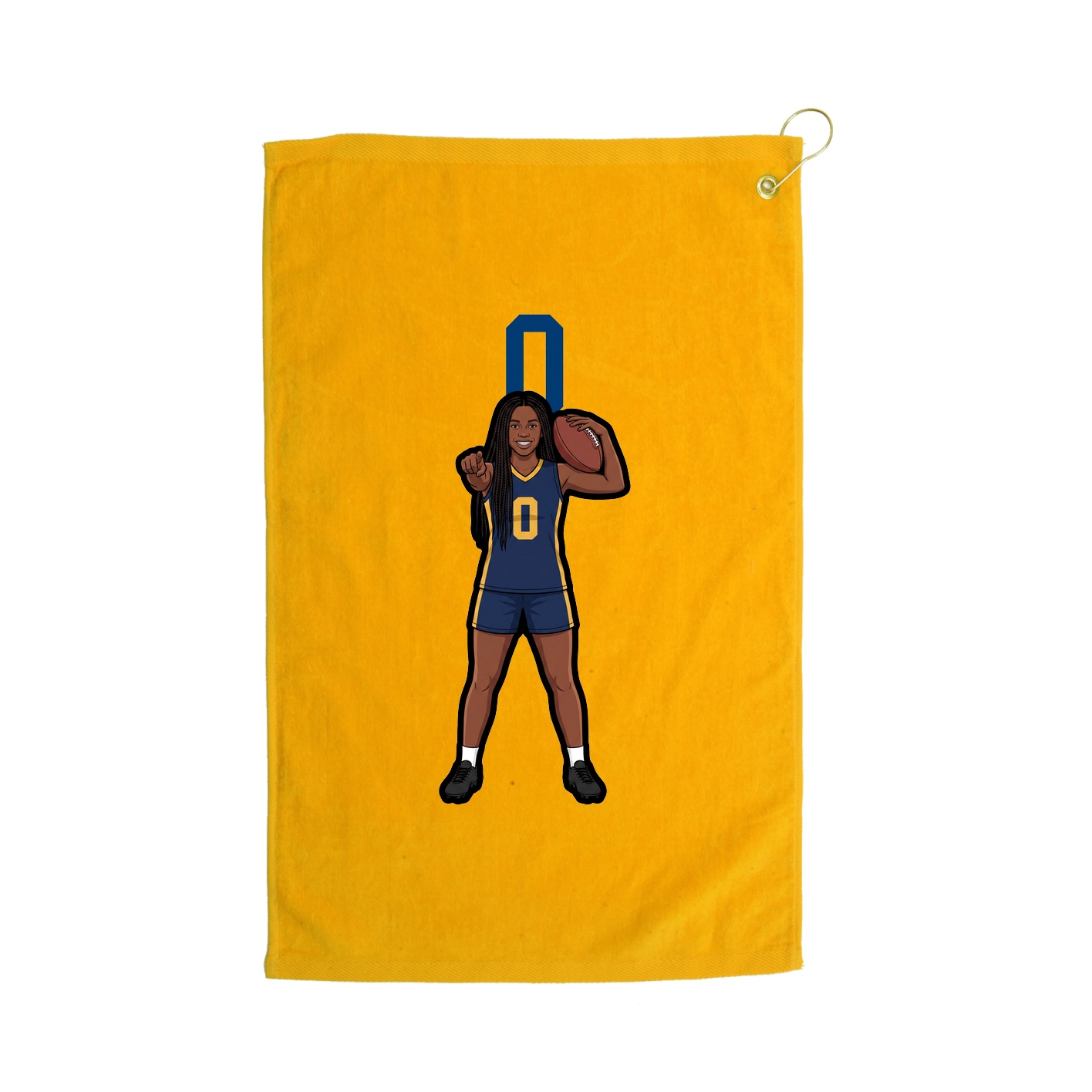 Golf Towel — Number Top in Gold