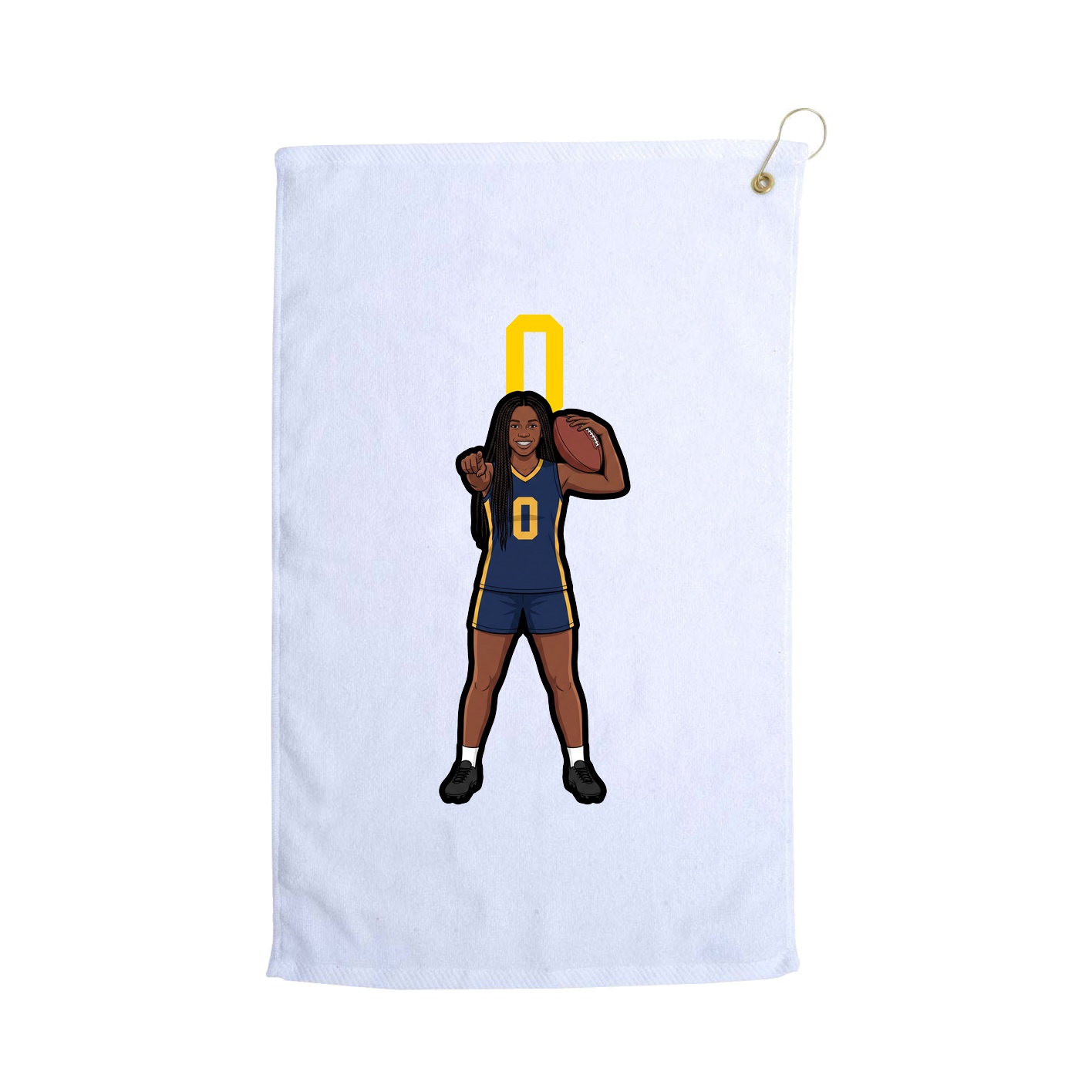 Golf Towel — Number Top in White