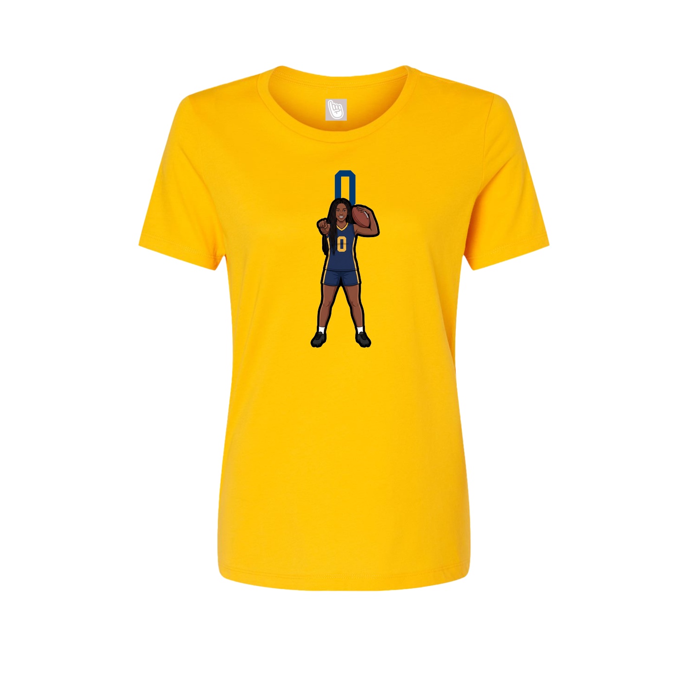 Womens Tee — Number Top in Gold