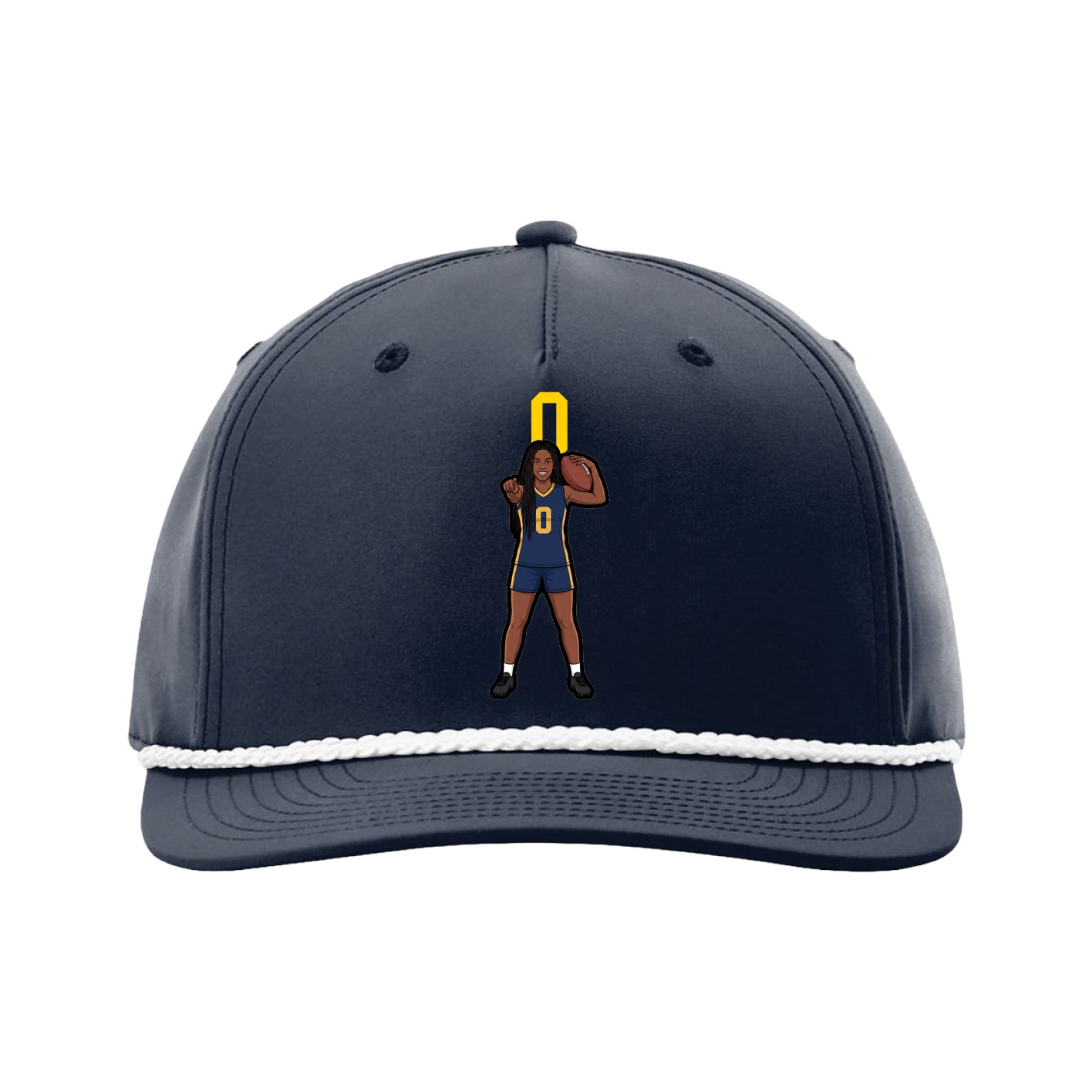 Five-Panel Classic Rope Cap — Number Top in Navy