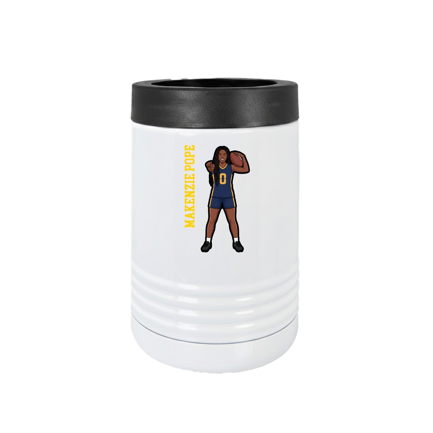 Beverage Holder — Name Vertical in White