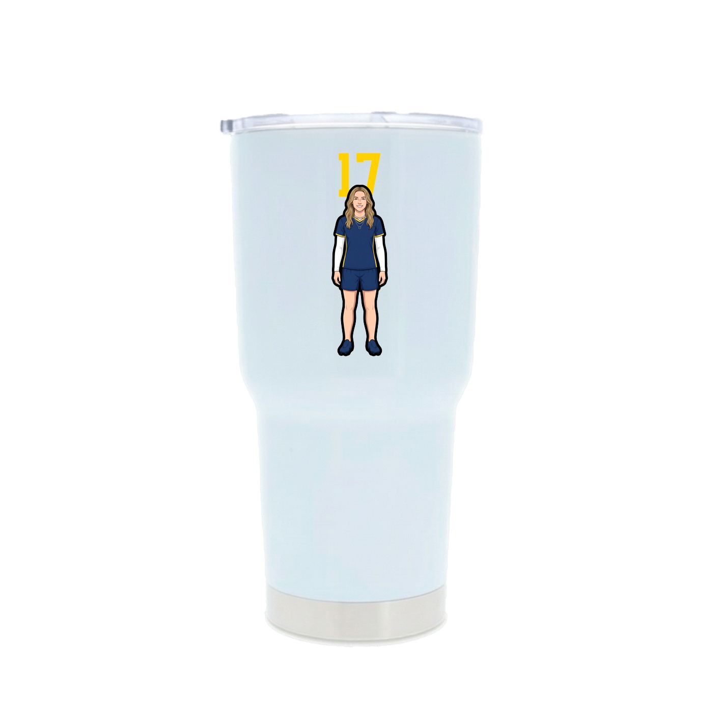 30oz Stainless Steel Tumbler — Number Top in White