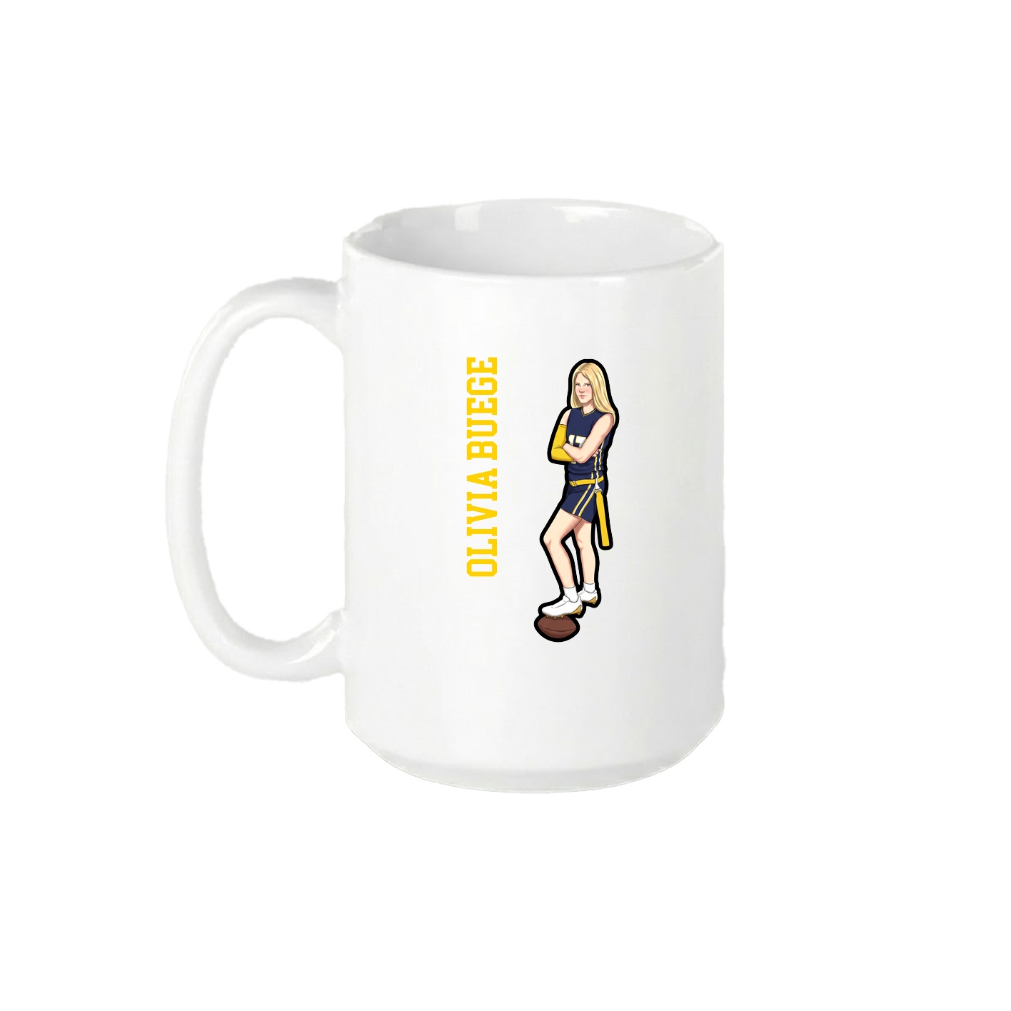 15oz Coffee Mug — Name Vertical in White