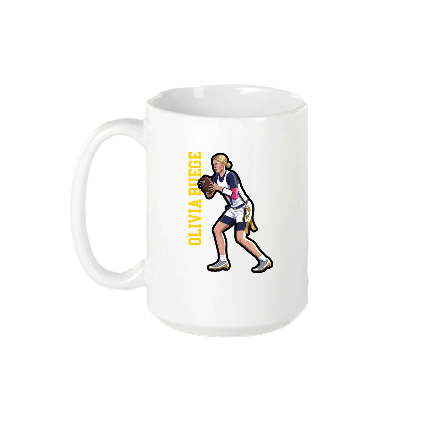 15oz Coffee Mug — Name Vertical in White