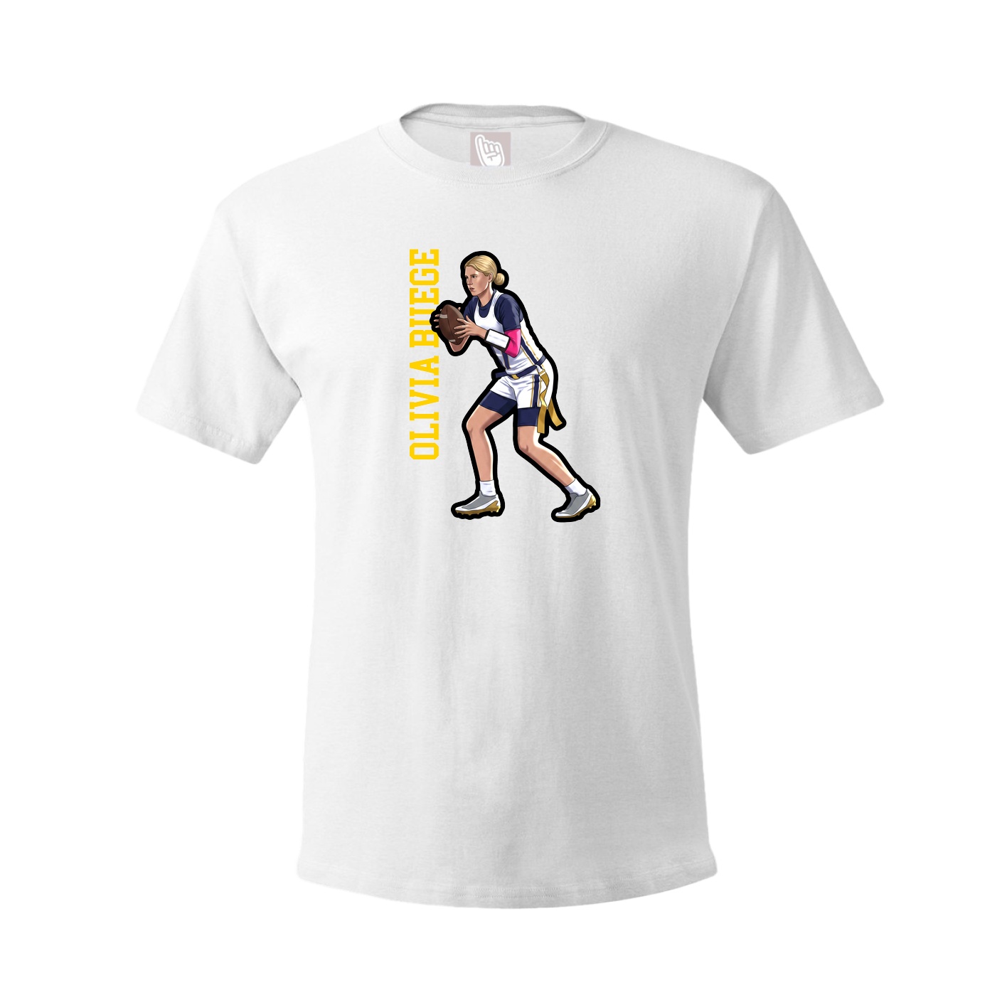 Youth Tee — Name Vertical in White