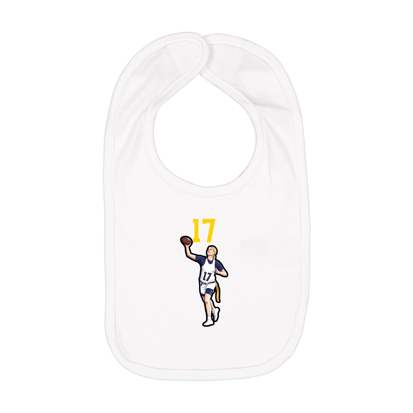 Infant Bib — Number Top in White